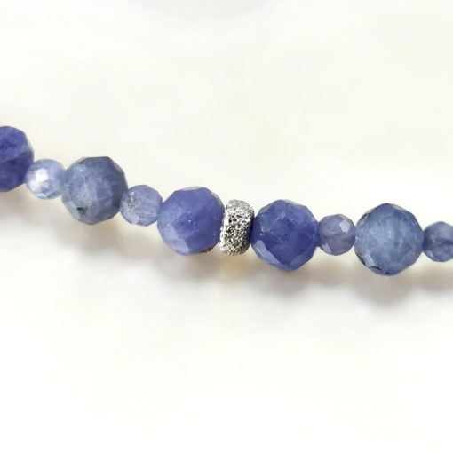 Tanzanites collier Ag925 avec perles de culture