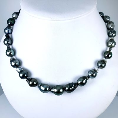 Tahiti perles noires collier Ag925