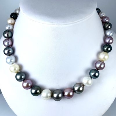 Rainbow collier de perles couleurs naturelles