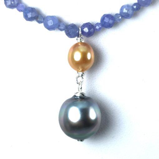Tahiti et Southsea gold perles avec Tanzanites