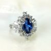 18k Goldring mit Saphir und natürlichen Diamanten
