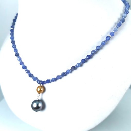 Southsea golden et Tahiti perles collier pierres naturelles