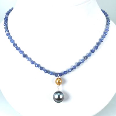 perles des Mers du sud collier Tanzanites