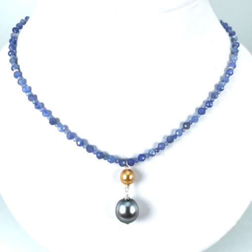 perles des Mers du sud collier Tanzanites