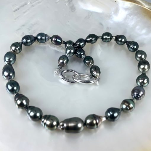 perles noires de Tahiti collier rainbow