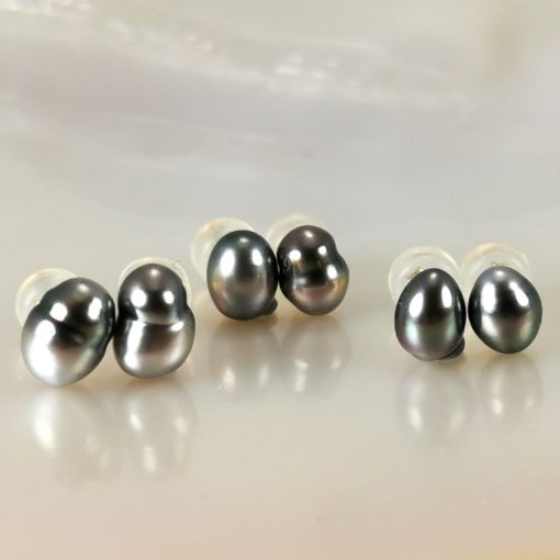 Tahiti keshi perle orecchini oro 18k