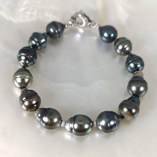 Tahiti cultured pearls bracelet in 925 Silver