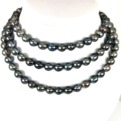 collier de perles noires de Tahiti BQ longueur de 120 cm