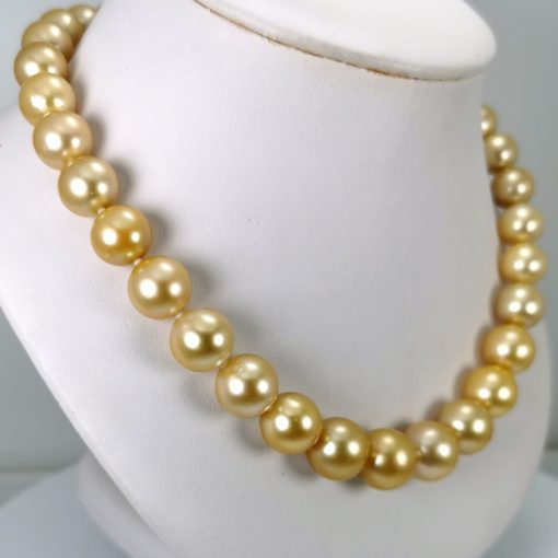 Collana perle Mari del sud gialla golden 12x15.2mm