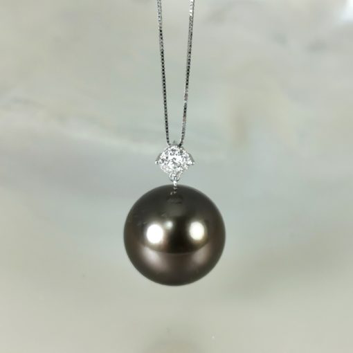 collana perla di Tahiti colore naturale cioccolato