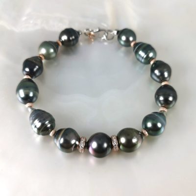 bracelet perles de Tahiti fermoir argent 925