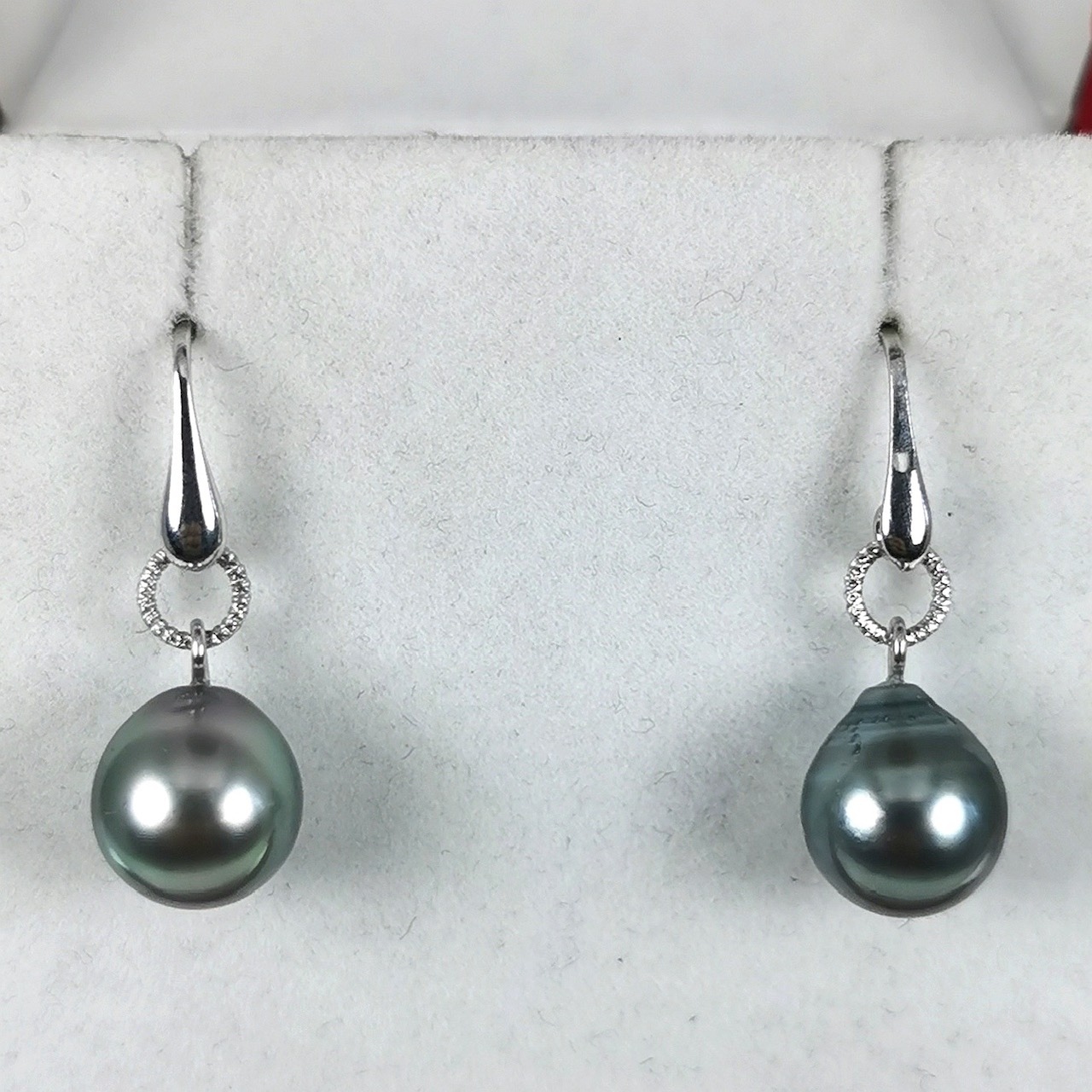 Boucles d'oreilles Ag925 perles noires de Tahiti