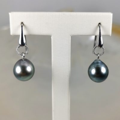 boucles oreilles argent 925 perles gouttes de tahiti
